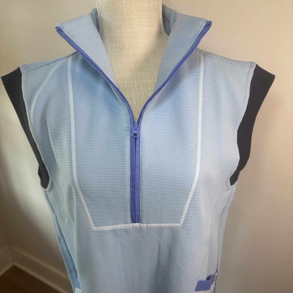 Simply Southern Womens Drew Dress Blue Sleeveless Half Zip Ribbed Sporty M NWT - Picture 5 of 15